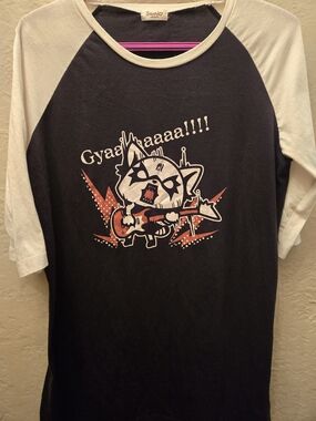 Sanrio Smiles Punk Graphic Tunic Dress Raglan Kawaii Alt Aggretsuko Style Y2K